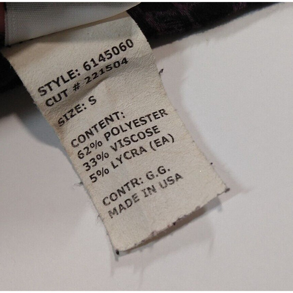 Cut Loose Women's Top Size S Purple Black Animal Print 3/4 Sleeve Round Neck - Picture 4 of 5